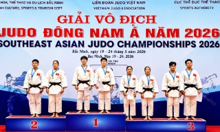 Bắc Ninh giành 9 huy chương tại Giải vô địch Judo Đông Nam Á 2026